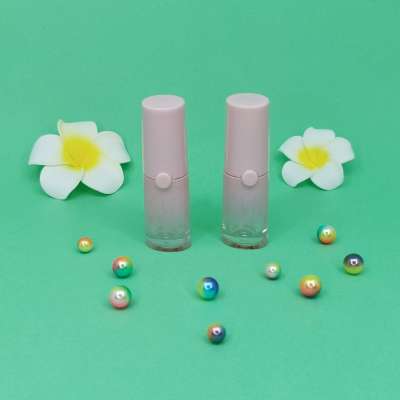 Custom Cosmetic Plastic Empty Gradient Pink Clear Liptint Lip Gloss Balm Lipgloss Bottle Containers Tube Packaging with Brush