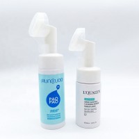 150ml Cleansing Mousse Bubble Cleanser with Silicone Face Brush  Brush Foam Pump cosmetic packaging bottle manufacturers