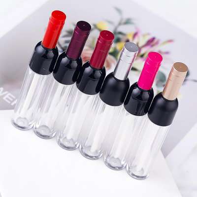 Custom Unique Liquor Bottle Liptint lipstick Lipgloss Lip Gloss Tubes Bottle Container Packaging with Wands Brush Applicator